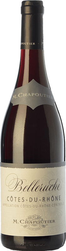 15,95 € Free Shipping | Red wine Michel Chapoutier Belleruche Rouge Aged A.O.C. Côtes du Rhône Rhône France Syrah, Grenache Bottle 75 cl