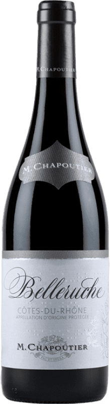 15,95 € 免费送货 | 红酒 Michel Chapoutier Belleruche Rouge 岁 A.O.C. Côtes du Rhône 罗纳 法国 Syrah, Grenache 瓶子 75 cl