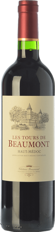 12,95 € Бесплатная доставка | Красное вино Château Beaumont Les Tours de Beaumont старения A.O.C. Haut-Médoc Бордо Франция Merlot, Cabernet Sauvignon, Cabernet Franc бутылка 75 cl