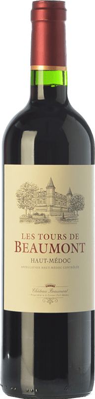 18,95 € Kostenloser Versand | Rotwein Château Beaumont Les Tours de Beaumont Crianza — Kurze Fassreifung A.O.C. Haut-Médoc Bordeaux Frankreich Merlot, Cabernet Sauvignon, Cabernet Franc Flasche 75 cl