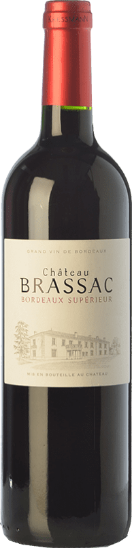 9,95 € 送料無料 | 赤ワイン Château Brassac 若い A.O.C. Bordeaux ボルドー フランス Merlot, Cabernet Sauvignon, Cabernet Franc ボトル 75 cl