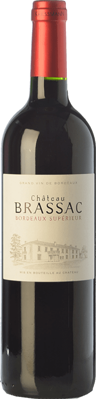 8,95 € Envio grátis | Vinho tinto Château Brassac Jovem A.O.C. Bordeaux Supérieur Bordeaux França Merlot, Cabernet Sauvignon, Cabernet Franc Garrafa 75 cl