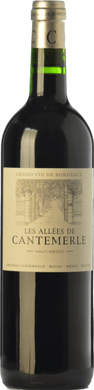 19,95 € Бесплатная доставка | Красное вино Château Cantemerle Les Allées старения A.O.C. Haut-Médoc Бордо Франция Merlot, Cabernet Sauvignon, Cabernet Franc бутылка 75 cl