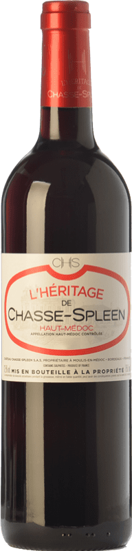 24,95 € 免费送货 | 红葡萄酒 Château Chasse-Spleen L'Héritage Crianza — 陈酿 A.O.C. Haut-Médoc 波尔多 法国 Merlot — 梅洛, Cabernet Sauvignon — 赤霞珠 瓶装 75 cl
