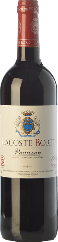 38,95 € Бесплатная доставка | Красное вино Château Grand-Puy-Lacoste Lacoste Borie старения A.O.C. Pauillac Бордо Франция Merlot, Cabernet Sauvignon, Cabernet Franc бутылка 75 cl