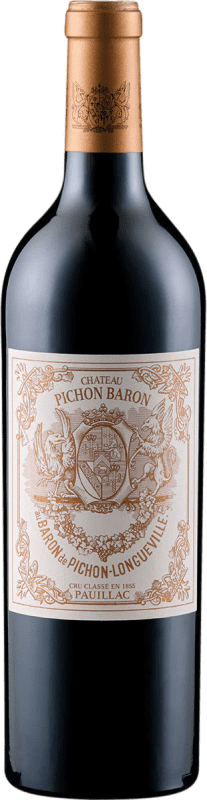 258,95 € Spedizione Gratuita | Vino rosso Château Pichon Baron Pichon-Longueville Crianza A.O.C. Pauillac bordò Francia Merlot, Cabernet Sauvignon, Cabernet Franc Bottiglia 75 cl