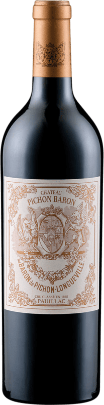 309,95 € Spedizione Gratuita | Vino rosso Château Pichon Baron Pichon-Longueville Crianza A.O.C. Pauillac bordò Francia Merlot, Cabernet Sauvignon, Cabernet Franc Bottiglia 75 cl