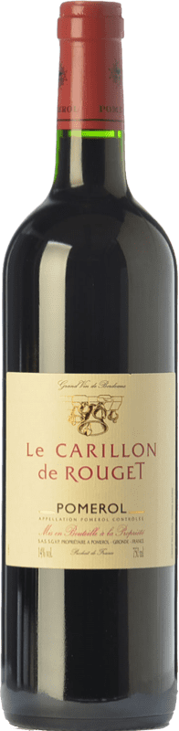 29,95 € Free Shipping | Red wine Château Rouget Le Carillon Aged A.O.C. Pomerol Bordeaux France Merlot, Cabernet Franc Bottle 75 cl