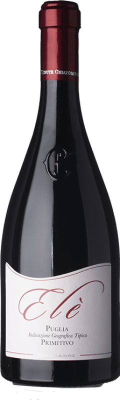 26,95 € Бесплатная доставка | Красное вино Chiaromonte Elè I.G.T. Puglia Апулия Италия Primitivo бутылка 75 cl