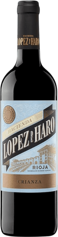 8,95 € Kostenloser Versand | Rotwein Hacienda López de Haro Crianza — Kurze Fassreifung D.O.Ca. Rioja La Rioja Spanien Tempranillo, Garnacha — Grenache, Graciano 75 cl