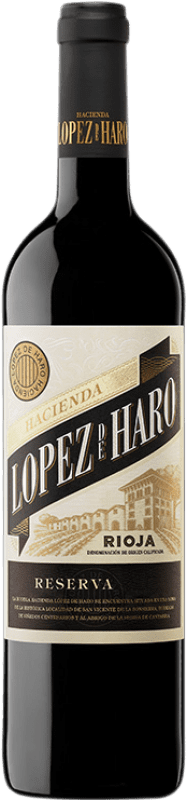 10,95 € 送料無料 | 赤ワイン Hacienda López de Haro 予約 D.O.Ca. Rioja ラ・リオハ スペイン Tempranillo, Graciano ボトル 75 cl