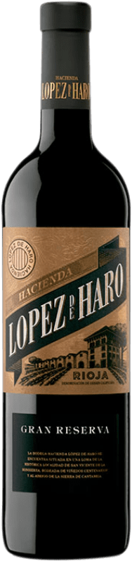 19,95 € Envío gratis | Vino tinto Hacienda López de Haro Gran Reserva D.O.Ca. Rioja La Rioja España Tempranillo, Graciano Botella 75 cl