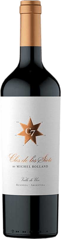 32,95 € Free Shipping | Red wine Clos de los Siete Aged I.G. Valle de Uco Uco Valley Argentina Merlot, Syrah, Cabernet Sauvignon, Cabernet Franc, Malbec, Petit Verdot Bottle 75 cl