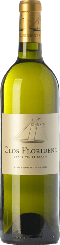 44,95 € Бесплатная доставка | Белое вино Clos Floridène Blanc старения A.O.C. Graves Бордо Франция Sauvignon White, Sémillon, Muscadelle бутылка 75 cl