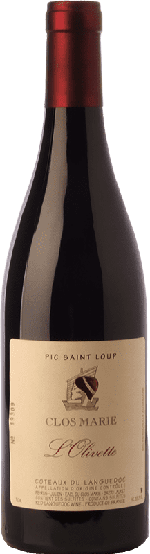 17,95 € Free Shipping | Red wine Clos Marie L'Olivette Aged I.G.P. Vin de Pays Languedoc Languedoc France Grenache, Cinsault Bottle 75 cl