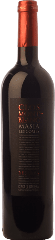 17,95 € Free Shipping | Red wine Clos Montblanc Masia Les Comes Aged D.O. Conca de Barberà Catalonia Spain Merlot, Cabernet Sauvignon Bottle 75 cl