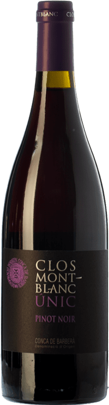 17,95 € Free Shipping | Red wine Clos Montblanc Únic Aged D.O. Conca de Barberà Catalonia Spain Pinot Black Bottle 75 cl