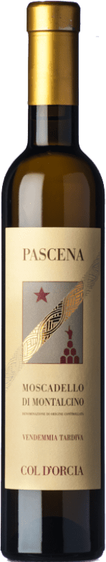 26,95 € Envio grátis | Vinho doce Col d'Orcia Pascena D.O.C. Moscadello di Montalcino Tuscany Itália Mascate Branco Meia Garrafa 37 cl