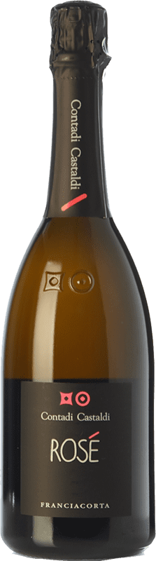 34,95 € Free Shipping | Rosé Sparkling Wine Contadi Castaldi Rosé D.O.C.G. Franciacorta Lombardia Italy Pinot Noir, Chardonnay 75 cl