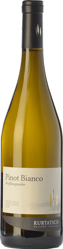 10,95 € Spedizione Gratuita | Vino bianco Cortaccia Pinot Bianco D.O.C. Alto Adige Trentino-Alto Adige Italia Pinot Bianco Bottiglia 75 cl