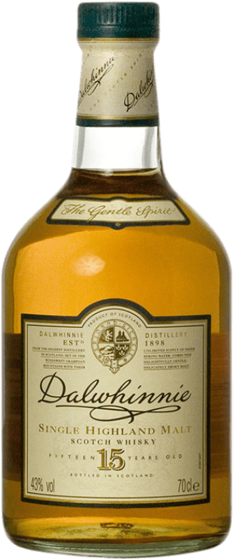 58,95 € Free Shipping | Whisky Single Malt Dalwhinnie Highlands United Kingdom 15 Years Bottle 70 cl