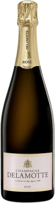 109,95 € 免费送货 | 玫瑰气泡酒 Delamotte Rosé 香槟 预订 A.O.C. Champagne 香槟酒 法国 Pinot Black, Chardonnay 瓶子 75 cl