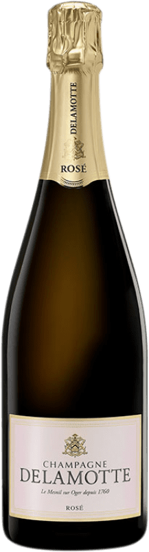 115,95 € Бесплатная доставка | Розовое игристое вино Delamotte Brut — брют Rosé — Розе Резерва A.O.C. Champagne шампанское Франция Pinot Noir — Пино Нуар, Chardonnay — Шардоне 75 cl