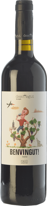 14,95 € Spedizione Gratuita | Vino rosso Can Descregut Benvingut Giovane D.O. Penedès Catalogna Spagna Merlot Bottiglia 75 cl