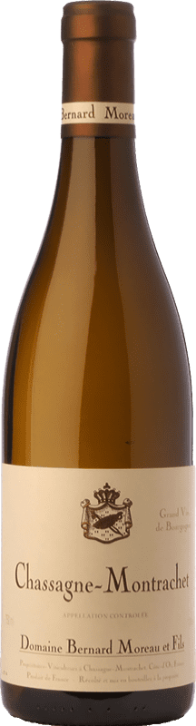 39,95 € Envio grátis | Vinho branco Bernard Moreau Chassagne-Montrachet Crianza A.O.C. Bourgogne Borgonha França Chardonnay Garrafa 75 cl