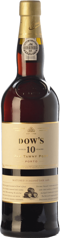 32,95 € Envío gratis | Vino generoso Dow's Port Tawny I.G. Porto Oporto Portugal Touriga Franca, Touriga Nacional, Tinta Roriz, Tinta Cão, Tinta Barroca 10 Años Botella 75 cl