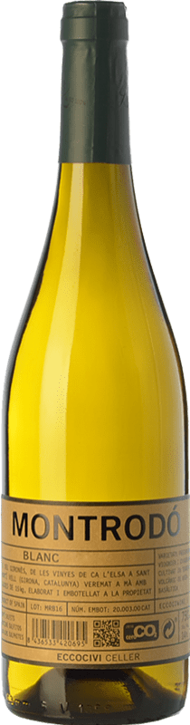 12,95 € Бесплатная доставка | Белое вино Eccociwine Montrodó Blanc Испания Viognier, Chardonnay бутылка 75 cl