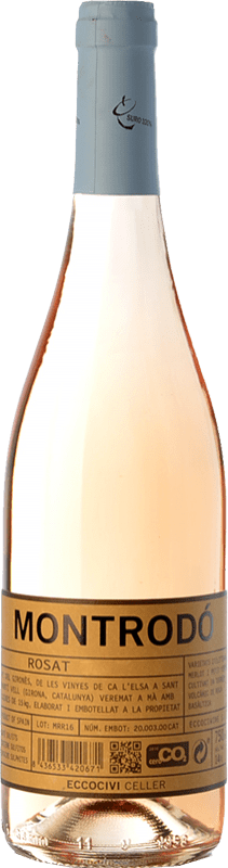 12,95 € Free Shipping | Rosé wine Eccociwine Montrodó Rosat Spain Merlot, Petit Verdot Bottle 75 cl