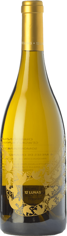 17,95 € Envío gratis | Vino Blanco El Grillo y la Luna 12 Lunas D.O. Somontano Aragón España Chardonnay, Gewürztraminer 75 cl