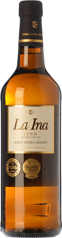 8,95 € Бесплатная доставка | Крепленое вино Lustau Fino La Ina D.O. Jerez-Xérès-Sherry Андалусия Испания Palomino Fino бутылка 75 cl