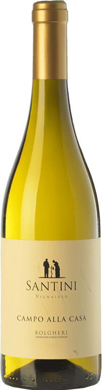 16,95 € Envio grátis | Vinho branco Enrico Santini Campo alla Casa D.O.C. Bolgheri Tuscany Itália Sauvignon Branca, Vermentino Garrafa 75 cl
