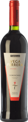 12,95 € Kostenloser Versand | Rotwein Fábregas Vega Ferrera Jung D.O. Somontano Aragón Spanien Merlot, Syrah, Cabernet Sauvignon 75 cl