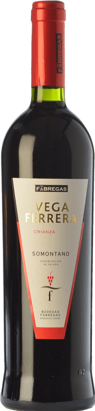 10,95 € Free Shipping | Red wine Fábregas Vega Ferrera Young D.O. Somontano Aragon Spain Merlot, Syrah, Cabernet Sauvignon Bottle 75 cl