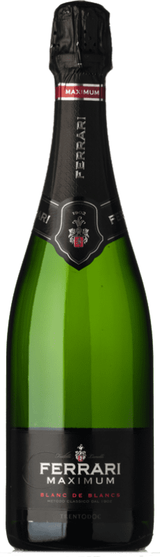 42,95 € Envío gratis | Espumoso blanco Ferrari Maximum Brut D.O.C. Trento Trentino Italia Chardonnay Botella 75 cl