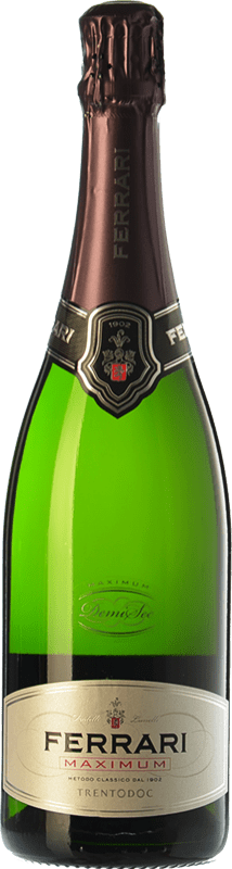 28,95 € 免费送货 | 白起泡酒 Ferrari Maximum 半干半甜 D.O.C. Trento 特伦蒂诺 意大利 Chardonnay 瓶子 75 cl