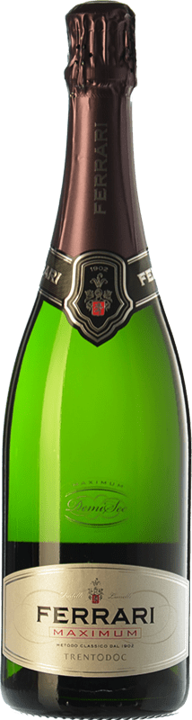 29,95 € Envoi gratuit | Vin Mousseux Blanc Ferrari Maximum Semiseco — Demi-Sec D.O.C. Trento Trentin Italie Chardonnay Bouteille 75 cl