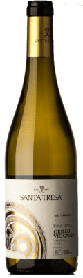 14,95 € Envío gratis | Vino Blanco Feudo di Santa Tresa Rina Lanca I.G.T. Terre Siciliane Sicilia Italia Viognier, Grillo Eco — Ecológico Botella 75 cl