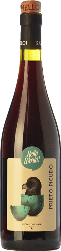 5,95 € Free Shipping | Red wine Finca La Estacada Hello World Joven I.G.P. Vino de la Tierra de Castilla Castilla la Mancha Spain Prieto Picudo Bottle 75 cl