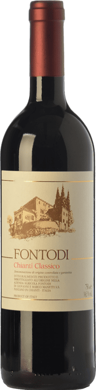 53,95 € 免费送货 | 红葡萄酒 Fontodi 经典 D.O.C.G. Chianti 托斯卡纳 意大利 Sangiovese — 桑娇维塞 Eco — 生态 有机 天然 75 cl