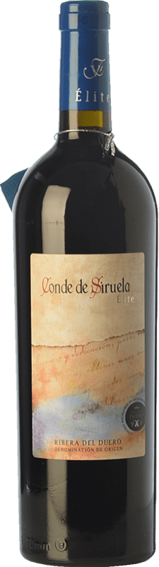 26,95 € 免费送货 | 红酒 Frutos Villar Conde Siruela Élite 岁 D.O. Ribera del Duero 卡斯蒂利亚莱昂 西班牙 Tempranillo 瓶子 75 cl
