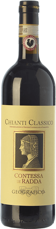 13,95 € Free Shipping | Red wine Geografico Contessa di Radda D.O.C.G. Chianti Classico Tuscany Italy Sangiovese, Colorino, Canaiolo Bottle 75 cl