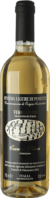 15,95 € Бесплатная доставка | Белое вино Giovanni Ardissone Cian di Prèvi D.O.C. Riviera Ligure di Ponente Лигурия Италия Vermentino бутылка 75 cl