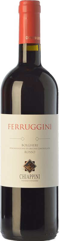 13,95 € Free Shipping | Red wine Chiappini Rosso Ferruggini D.O.C. Bolgheri Tuscany Italy Syrah, Cabernet Sauvignon, Sangiovese Bottle 75 cl