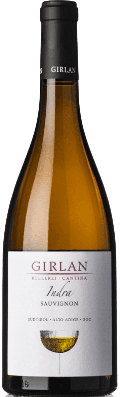 18,95 € Envio grátis | Vinho branco Girlan Sauvignon Indra D.O.C. Alto Adige Trentino-Alto Adige Itália Sauvignon Branca Garrafa 75 cl