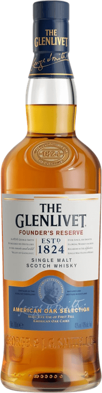 43,95 € Kostenloser Versand | Whiskey Single Malt Glenlivet Founder's Reserve Speyseite Großbritannien Flasche 70 cl