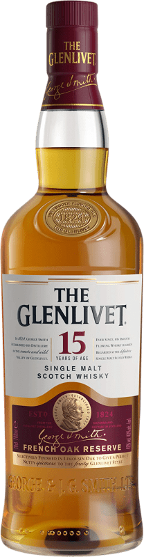 62,95 € Envío gratis | Whisky Single Malt Glenlivet French Oak Speyside Reino Unido 15 Años Botella 70 cl